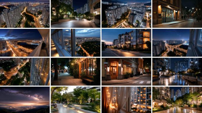 窗外城市夜景 万家灯火 高档小区城市夜景
