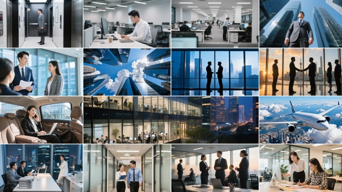 商务办公会议合作职场团队白领精英工作上班