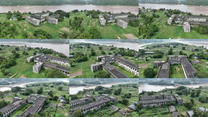 长江岛上的废弃厂房