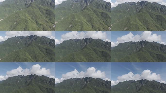 蓝天白云下的群山