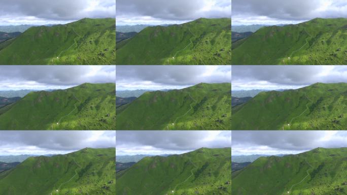 云雾下的青山与盘山路福建柘荣草场