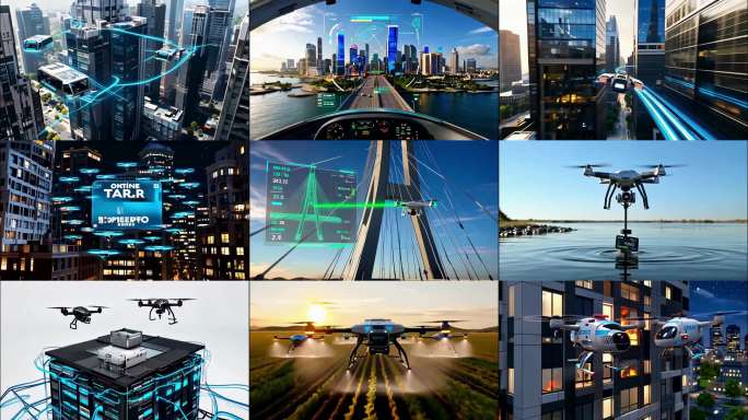低空经济 智能无人机飞行器 未来科技城市