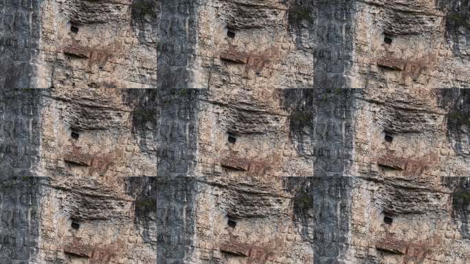 悬崖石壁特写 崖洞神农架