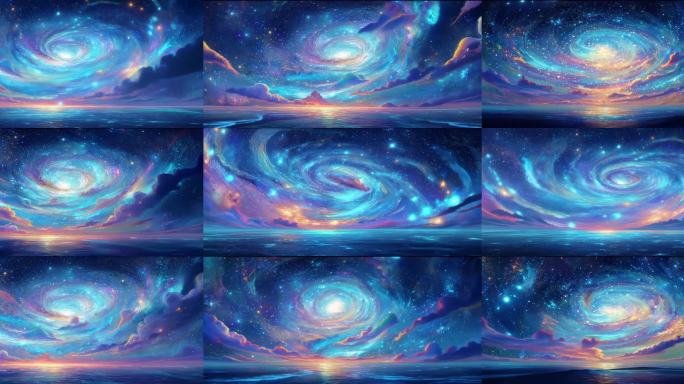 梦幻天空 绚丽漫画星空 循环