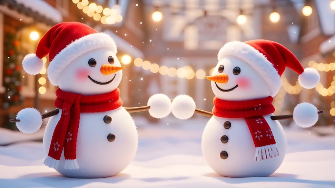 【宽屏】圣诞雪景温馨氛围冬日圣诞装饰场景