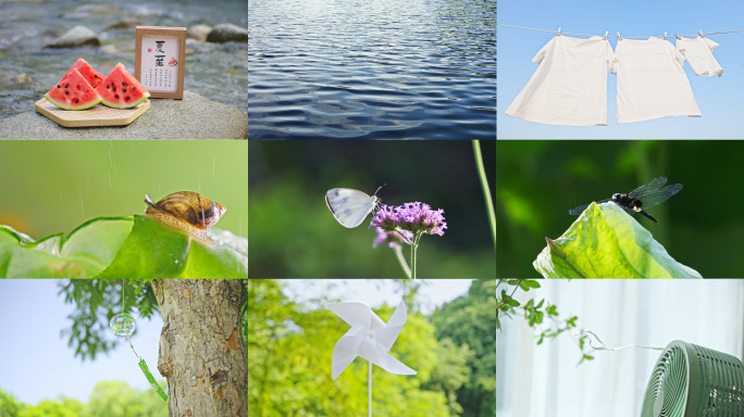 夏天夏夏季阳光立夏夏至小暑大暑处暑空镜