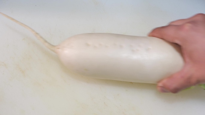 新鲜白萝卜展示