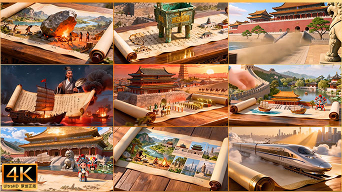 中国历史五千年发展画卷 古今中华文明长卷