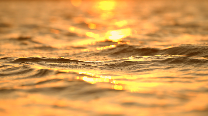 金色水面海面湖面波光粼粼水波纹