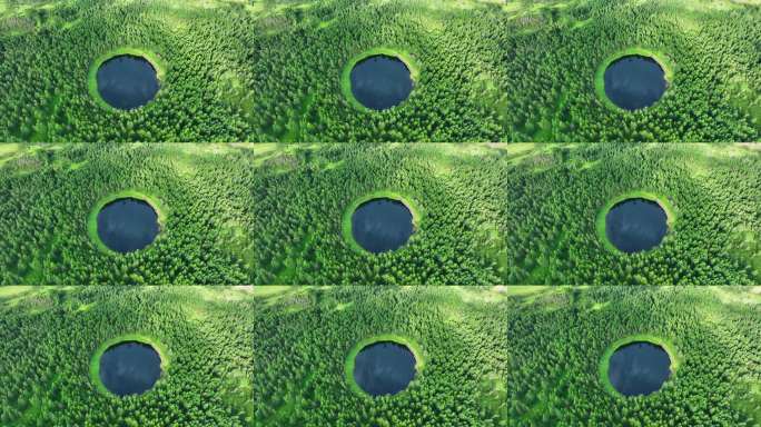 航拍阿尔山地池风光