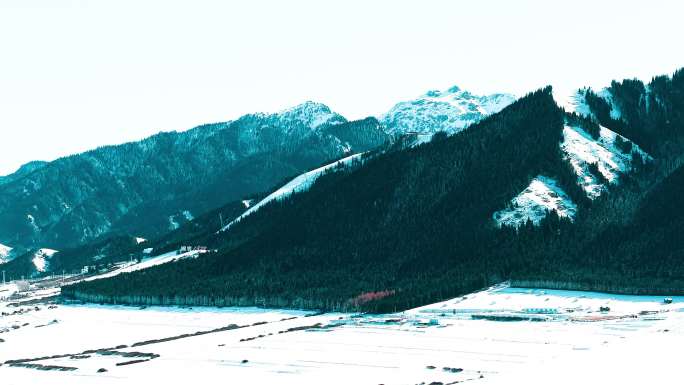 乌鲁木齐南山牧场雪景