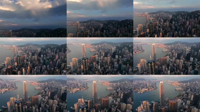 航拍香港城市天际线