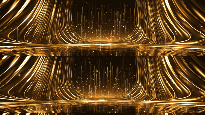 8k大屏金色粒子颁奖典礼背景
