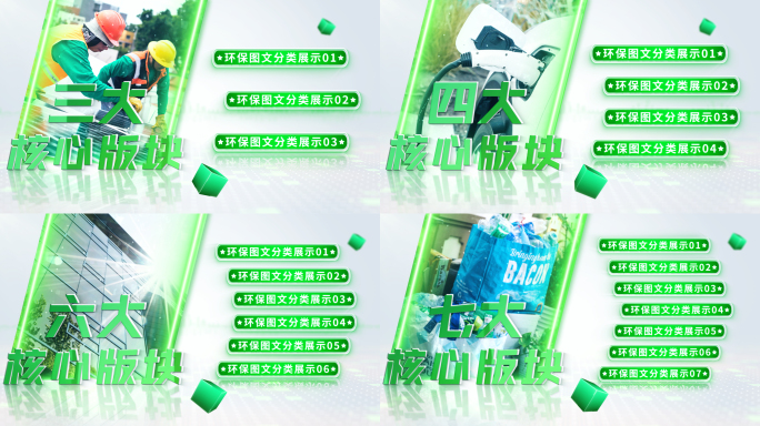 绿色能源环保图文分类文字展示