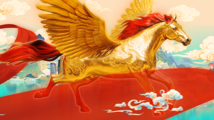 国风国潮2026马年元旦晚会年会开场片头