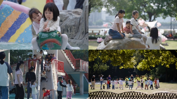 儿童快乐玩耍健康成长 家庭幸福生活