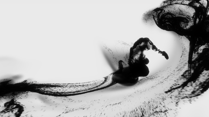 水墨线条泼洒流动艺术效果