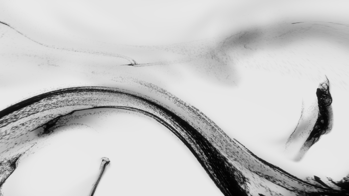 水墨线条泼洒流动艺术效果