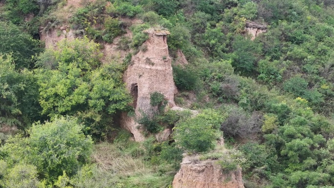 河北万全宏洞寺遗址航拍
