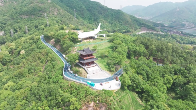 舟山定海东海云廊状元阁航拍