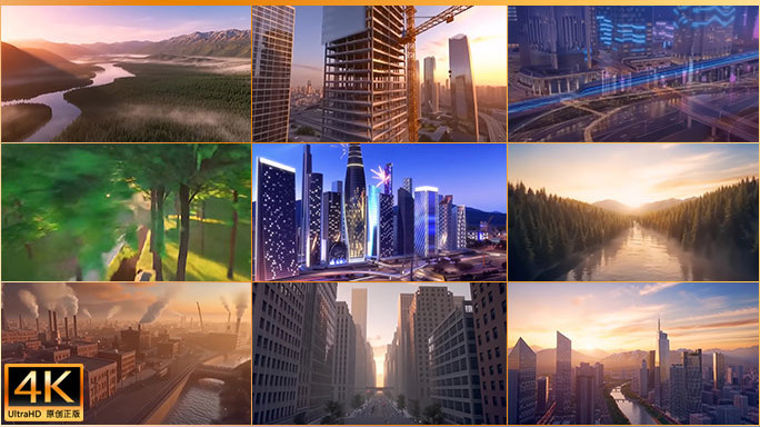 城市生长动画 城市发展 城市扩张城市建设