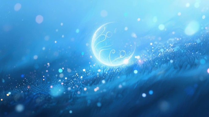 蓝色梦幻月牙背景