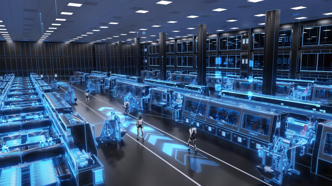 智能工厂数字化生产HUD科技工厂智慧园区