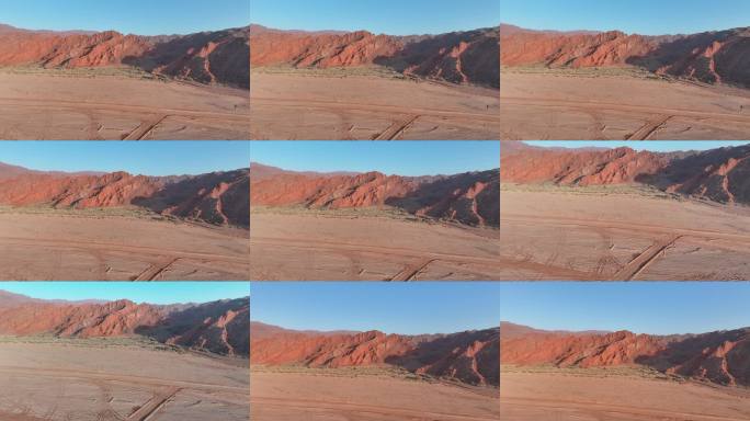 戈壁红色山脉航拍
