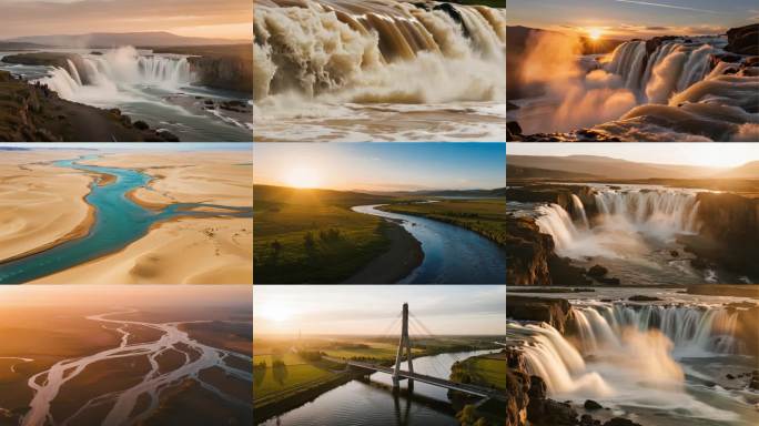 长江黄河河流风景航拍ai素材原创4