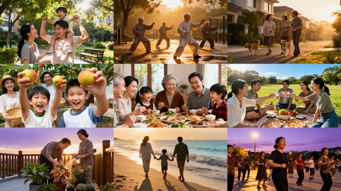 幸福生活幸福中国美好生活笑脸城市宣传片头