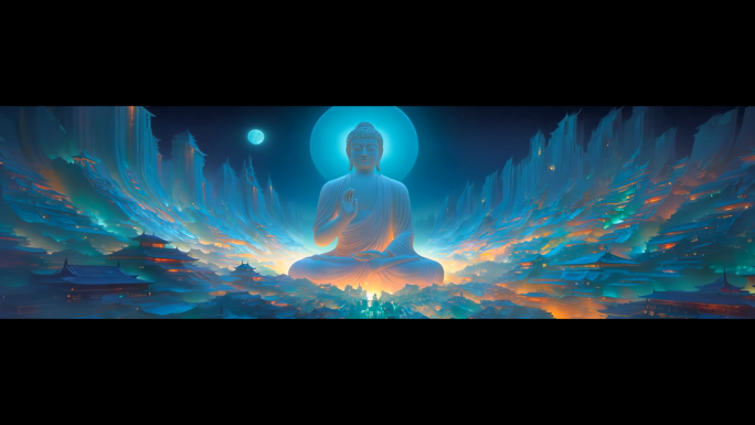 超宽屏 琉璃光佛禅意仙境LED大屏