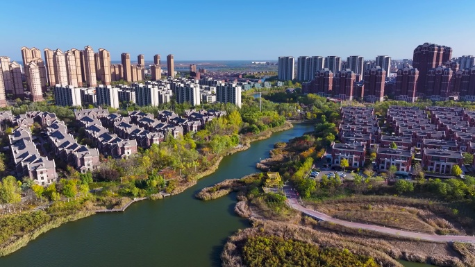 天津故道河航拍