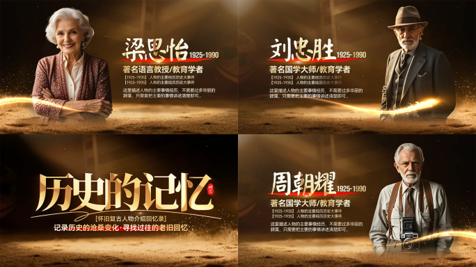 光影怀旧历史人物介绍包装ae模板