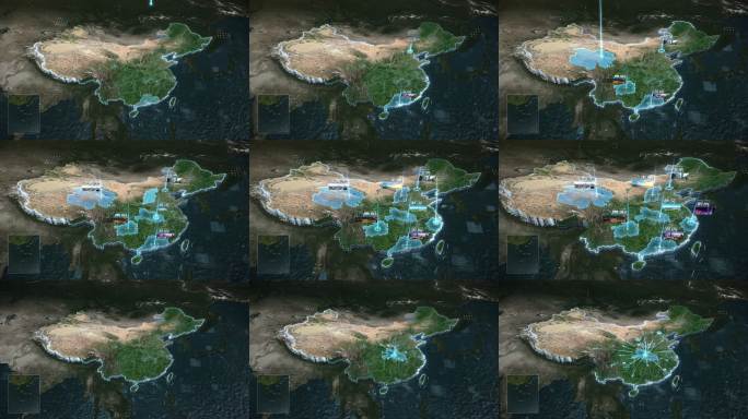 中国地图全国布局区位辐射