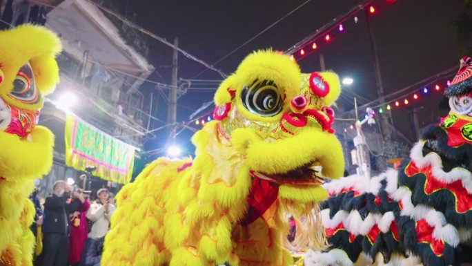 揭阳石狮桥 春节传统习俗舞狮贺岁