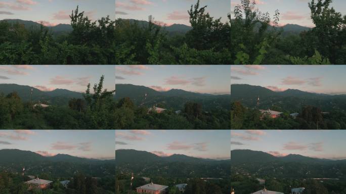 高加索山脉日落时分，格鲁吉亚阿扎拉萨卡特维洛巴统