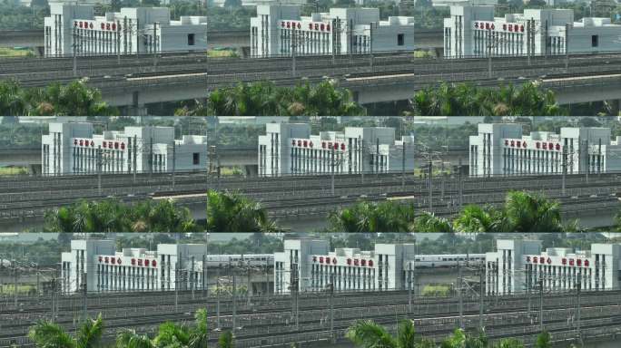 高铁驶过不忘初心宣传牌