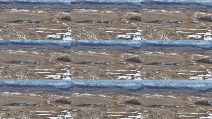 高原雪山草原航拍