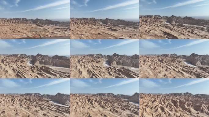 航拍沙漠戈壁自然风光