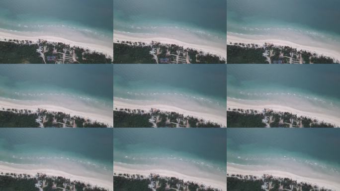 航拍涠洲岛蓝湾蔚蓝海岸沙滩