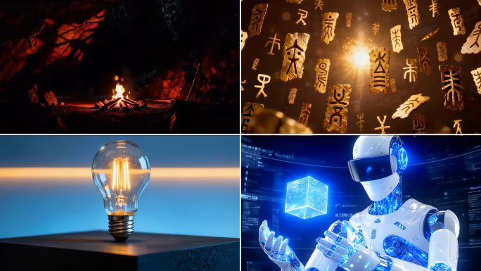 人类科技文明发展工业革命ai时代开场片头