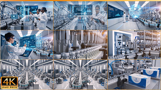 高科技智能制药工厂 未来医药生产流水线