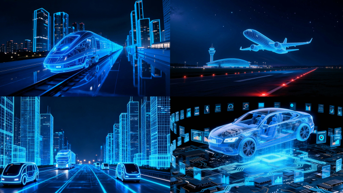 科技高铁飞机智慧交通运输