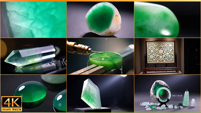 天然翡翠玉石首饰展示 高端玉器工艺品鉴赏