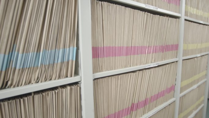 资料柜 档案柜 文件资料存档 整齐排列
