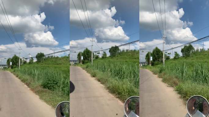 乡村小路骑行视角