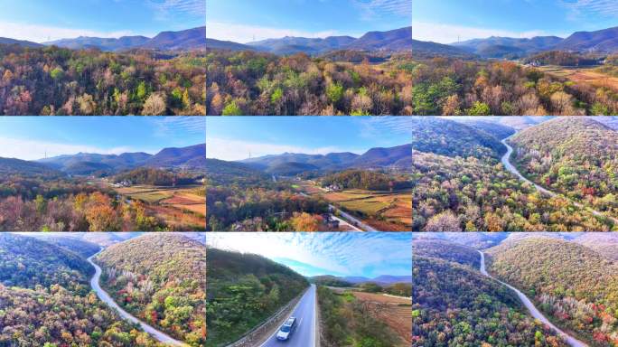 湖北荆门 圣境山 荆襄古道秋景 山间公路