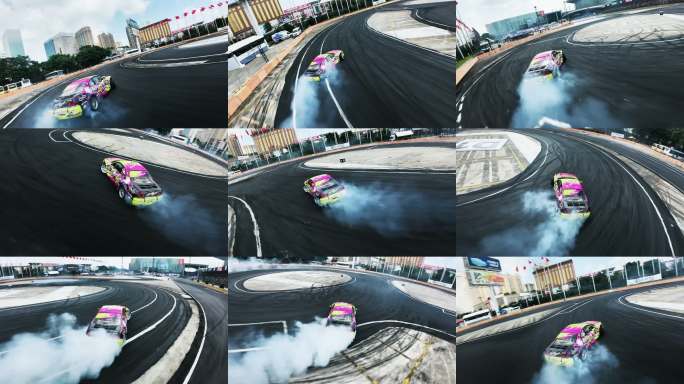 FPV 赛道汽车漂移特写