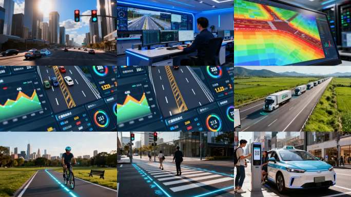 智慧交通城市系统展示智能交通监控与出行