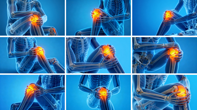 膝关节疼痛 3D骨骼膝盖疼痛演示